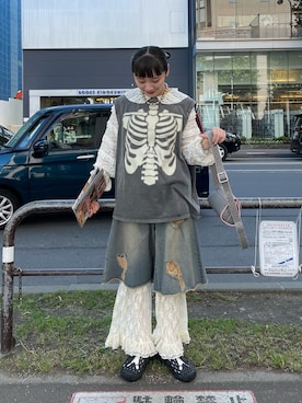 「レイヤードstyle」｜つぐみさん（レディース・162cm）の夏コーディネート