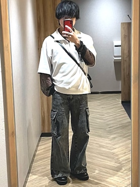 「HARE（ハレ）のアイテム（Tシャツ/カットソー）」を使った、ソラミネさん（メンズ・170cm）の夏コーディネート