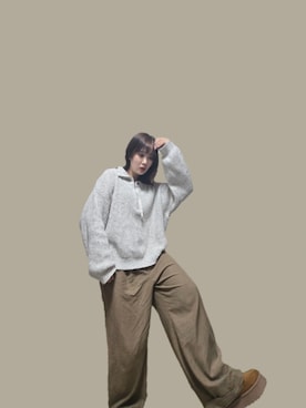 「アイテム（つなぎ/オールインワン）」を使った、も〜え〜。さん（レディース・167cm）の秋コーディネート