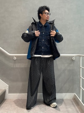 「アイテム（スニーカー）」を使った、KYONさん（メンズ・175cm）の冬コーディネート