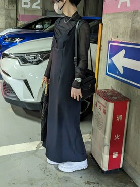 「UNIQLO（ユニクロ）のアイテム（Tシャツ/カットソー、ブラック系）」を使った、inugasuki09さん（レディース・154cm）の春コーディネート