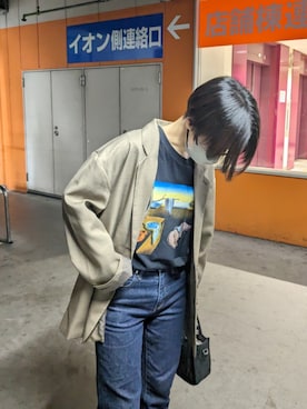 「KBF（ケイビーエフ）のアイテム（テーラードジャケット、ベージュ系）」を使った、inugasuki09さん（レディース・154cm）の春コーディネート