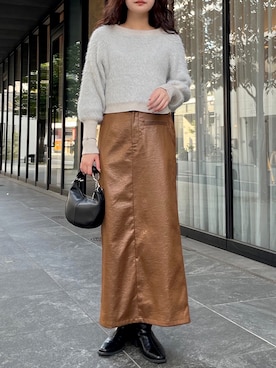 「ニット/セーター」｜宇野さん（レディース・162cm）の冬コーディネート