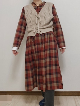 「アイテム（シャツワンピース）」を使った、つばめさん（レディース・150cm）の秋コーディネート