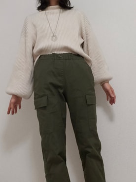 「アイテム（カーゴパンツ）」を使った、つばめさん（レディース・150cm）の秋コーディネート