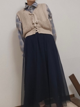 「アイテム（ベスト）」を使った、つばめさん（レディース・150cm）の秋コーディネート