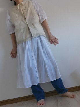 「アイテム（シャツワンピース）」を使った、つばめさん（レディース・150cm）の秋コーディネート