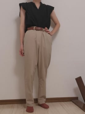 「UNIQLO（ユニクロ）のアイテム（スラックス）」を使った、つばめさん（レディース・150cm）の夏コーディネート