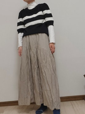 「ハイネックトップス」｜つばめさん（レディース・150cm）の秋コーディネート