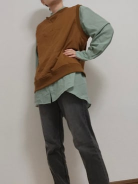 「アイテム（ベスト）」を使った、つばめさん（レディース・150cm・20代）の秋コーディネート