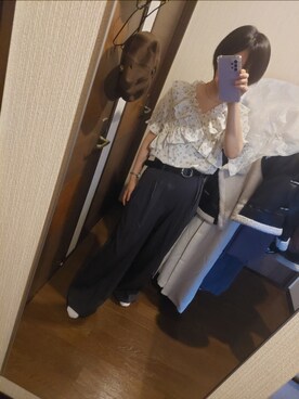 「GRL（グレイル）のアイテム（スラックス）」を使った、sugashikao14sukiさん（レディース・159cm）の夏コーディネート