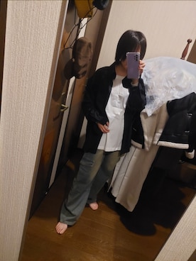 「黒シャツ」｜sugashikao14sukiさん（レディース・159cm）の夏コーディネート