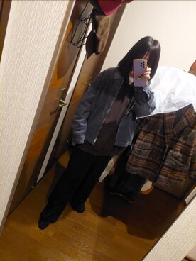 「GU（ジーユー）のアイテム（その他アウター）」を使った、sugashikao14sukiさん（レディース・159cm）の冬コーディネート