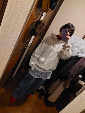 「GRL（グレイル）のアイテム（パーカー）」を使った、sugashikao14sukiさん（レディース・159cm）の冬コーディネート