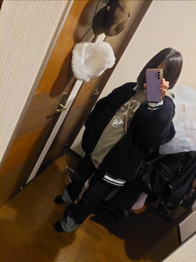 「GRL（グレイル）のアイテム（ブルゾン）」を使った、sugashikao14sukiさん（レディース・159cm）の冬コーディネート