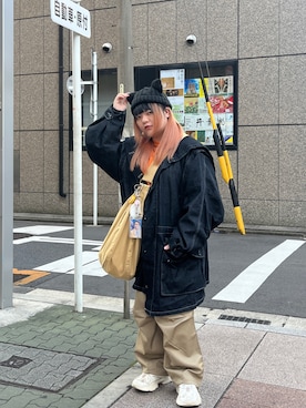 「WC（ダブル シー）のアイテム（帽子）」を使った、yuzuhi0322さん（レディース・151cm）の冬コーディネート