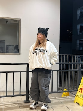 「WC（ダブル シー）のアイテム（帽子）」を使った、yuzuhi0322さん（レディース・151cm）の冬コーディネート