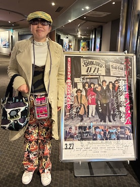 「SPINNS（スピンズ）のアイテム（帽子）」を使った、さんちゃんさん（レディース・153cm）の春コーディネート