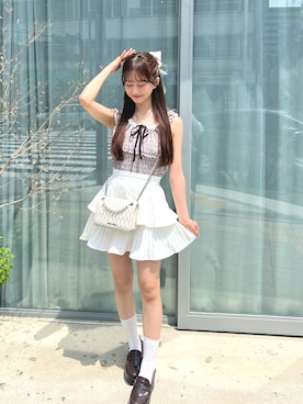 「アイテム（スカート）」を使った、あかちゃす🍎あざとお洋服さん（レディース・153cm）の夏コーディネート