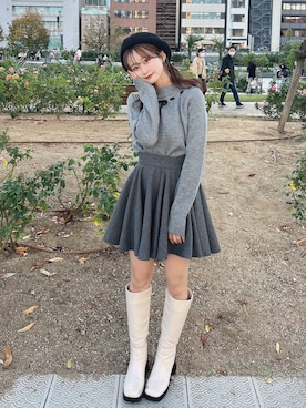「アイテム（ニット/セーター）」を使った、あかちゃす🍎あざとお洋服さん（レディース・153cm）の秋コーディネート
