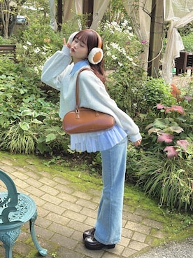 「JUNOAH（ジュノア）のアイテム」を使った、あかちゃす🍎あざとお洋服さん（レディース・153cm）の秋コーディネート