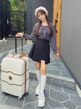 「JUNOAH（ジュノア）のアイテム」を使った、あかちゃす🍎あざとお洋服さん（レディース・153cm）の秋コーディネート