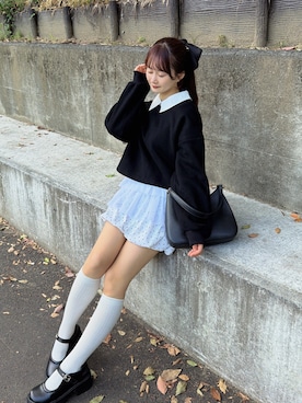 「JUNOAH（ジュノア）のアイテム」を使った、あかちゃす🍎あざとお洋服さん（レディース・153cm）の秋コーディネート