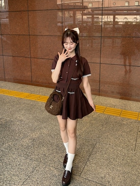 「one after another NICE CLAUP（ワンアフターアナザーナイスクラップ）のアイテム」を使った、あかちゃす🍎あざとお洋服さん（レディース・153cm）の夏コーディネート