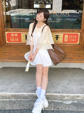 「アイテム（カーディガン/ボレロ）」を使った、あかちゃす🍎あざとお洋服さん（レディース・153cm）の夏コーディネート