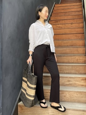 「JAMES PERSE（ジェームスパース）のアイテム（シャツ/ブラウス）」を使った、Handa_TOMORROWLANDさん（レディース・163cm）の春コーディネート