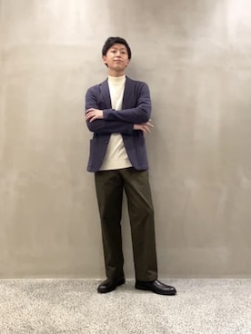 「Thingless（シングレス）のアイテム（パンツ）」を使った、中村（nakamura）さん（メンズ・180cm）の秋コーディネート