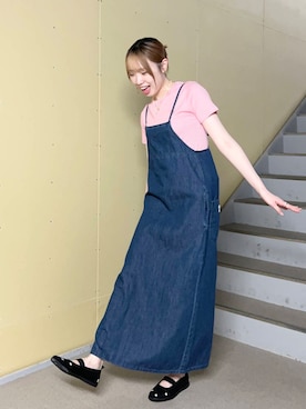 「Lee（リー）のアイテム（ワンピース）」を使った、ひなさん（レディース・161cm）の夏コーディネート