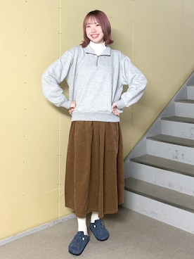 「FORK&SPOON」｜「アイテム（スウェット）」を使った、ひなさん（レディース・161cm）の秋コーディネート