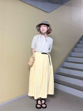 「Gramicci（グラミチ）のアイテム」を使った、ひなさん（レディース・161cm）の夏コーディネート