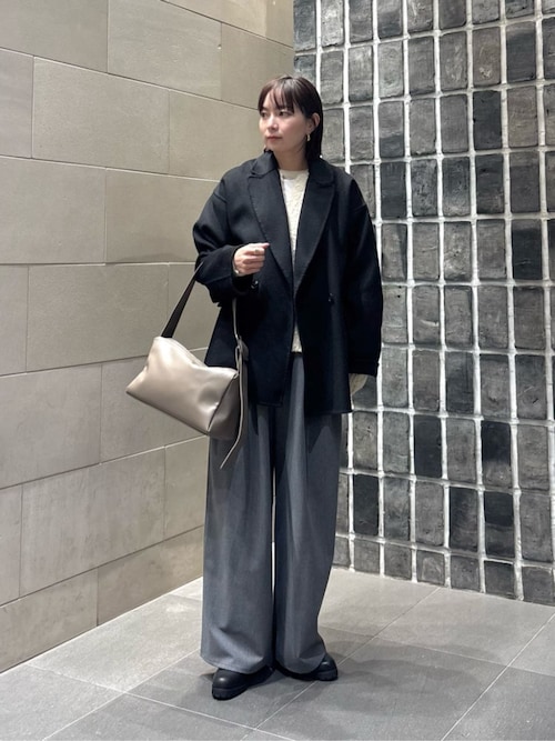 セール】毛ポリエステルレーヨンブレンド ワイドタックパンツ（その他