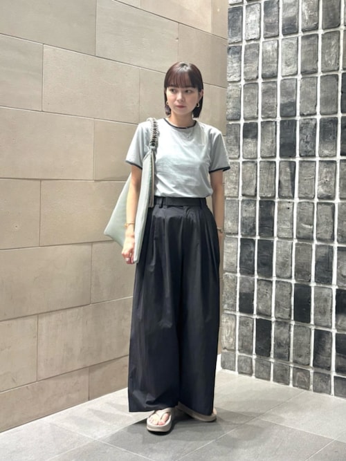 コットンナイロン ワイドタックパンツ -ウォッシャブル-を使った人気