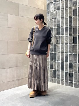 「ベーシック/トラッド」｜「アイテム（ブーツ）」を使った、umemuraさん（レディース・158cm）の冬コーディネート