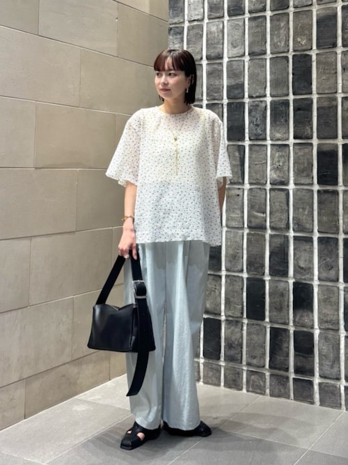 BEAUTY&YOUTH コットンナイロン ワイドタックパンツ　S ライム BEAUTY&YOUTH UNITED ARROWS（ビューティーアンドユースユナイテッド