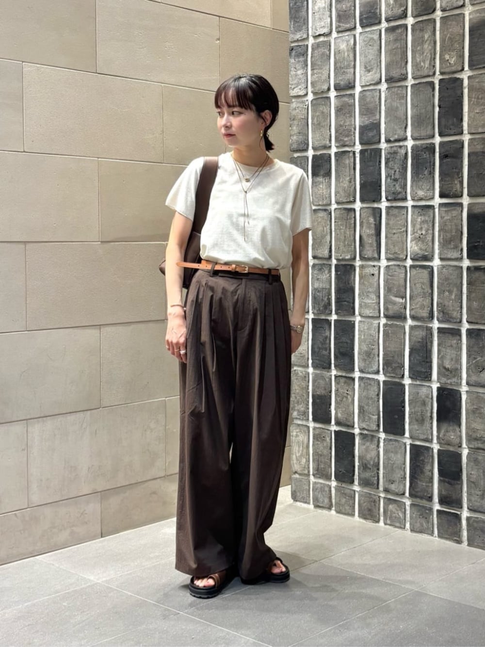 こ*ろ様 コットンナイロン ワイドタックパンツ ―ウォッシャブル― コットンナイロン ワイドタックパンツ -ウォッシャブル-（その他