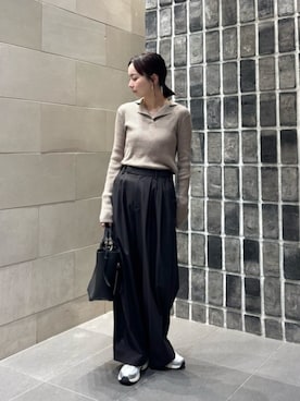 コットンリブ オープンカラーニット -ウォッシャブル-を使った人気