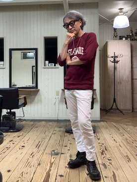 「アイテム（ブーツ）」を使った、86yamaさん（メンズ・172cm）の夏コーディネート