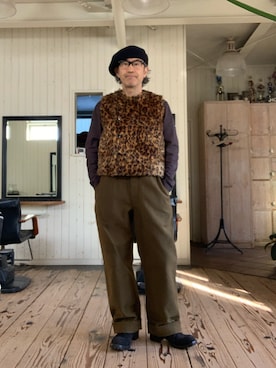 「CA4LA（カシラ）のアイテム」を使った、86yamaさん（メンズ・172cm）の春コーディネート