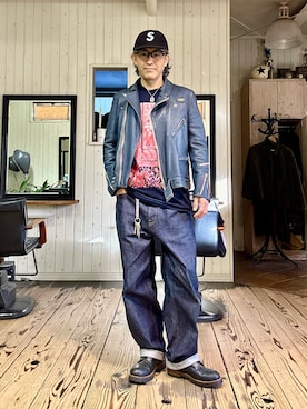 「CHROME HEARTS（クロムハーツ）のアイテム」を使った、86yamaさん（メンズ・172cm）の春コーディネート