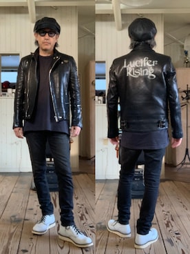 「アイテム（キャスケット）」を使った、86yamaさん（メンズ・172cm）の秋コーディネート