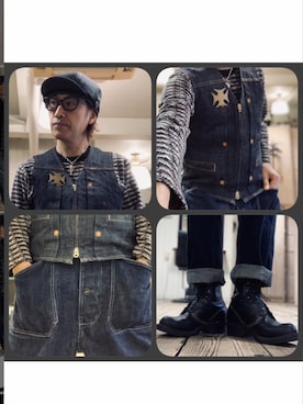「アイテム（ブローチ/コサージュ）」を使った、86yamaさん（メンズ・172cm）の春コーディネート