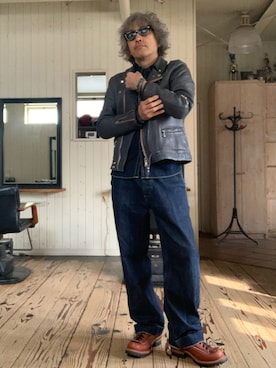 「MARGARET HOWELL（マーガレットハウエル）のアイテム」を使った、86yamaさん（メンズ・172cm）の春コーディネート