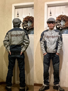 「アイテム（ライダースジャケット）」を使った、86yamaさん（メンズ・172cm）の秋コーディネート