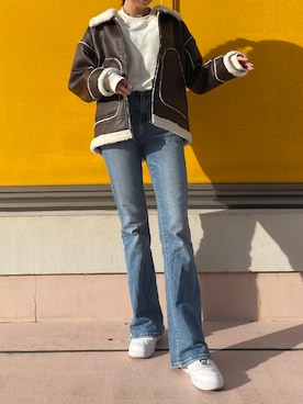 「Right-on（ライトオン）のアイテム（ジャケット/アウター）」を使った、RISAさん（レディース・174cm）の秋コーディネート