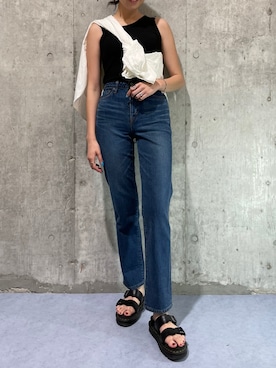 「アイテム（タンクトップ）」を使った、RISAさん（レディース・174cm）の夏コーディネート