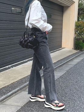 「フレアデニム」｜AsHFさん（レディース・153cm）の春コーディネート